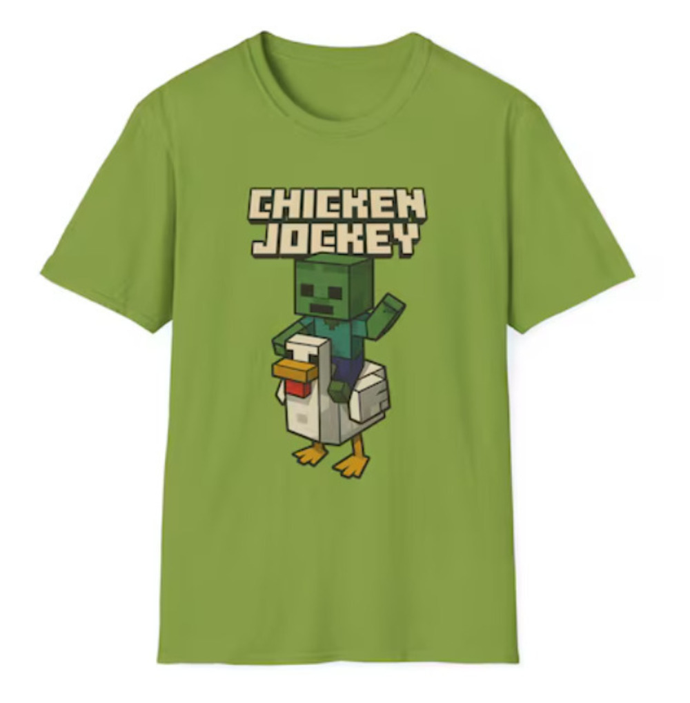 Iconic Minecraft Chicken Jockey Style T-shirt